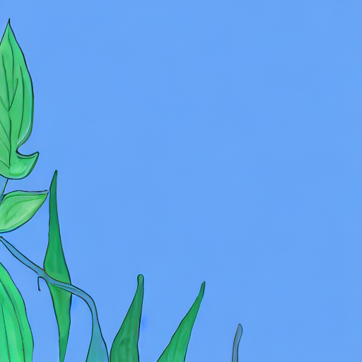 AI image generated of A blue and green drawing of a leaf.