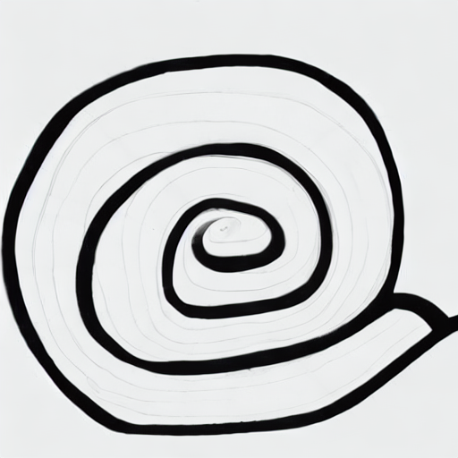 AI image generated of A black and white drawing of a spiral.