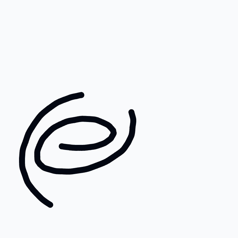 A black line drawing of a curved shape.